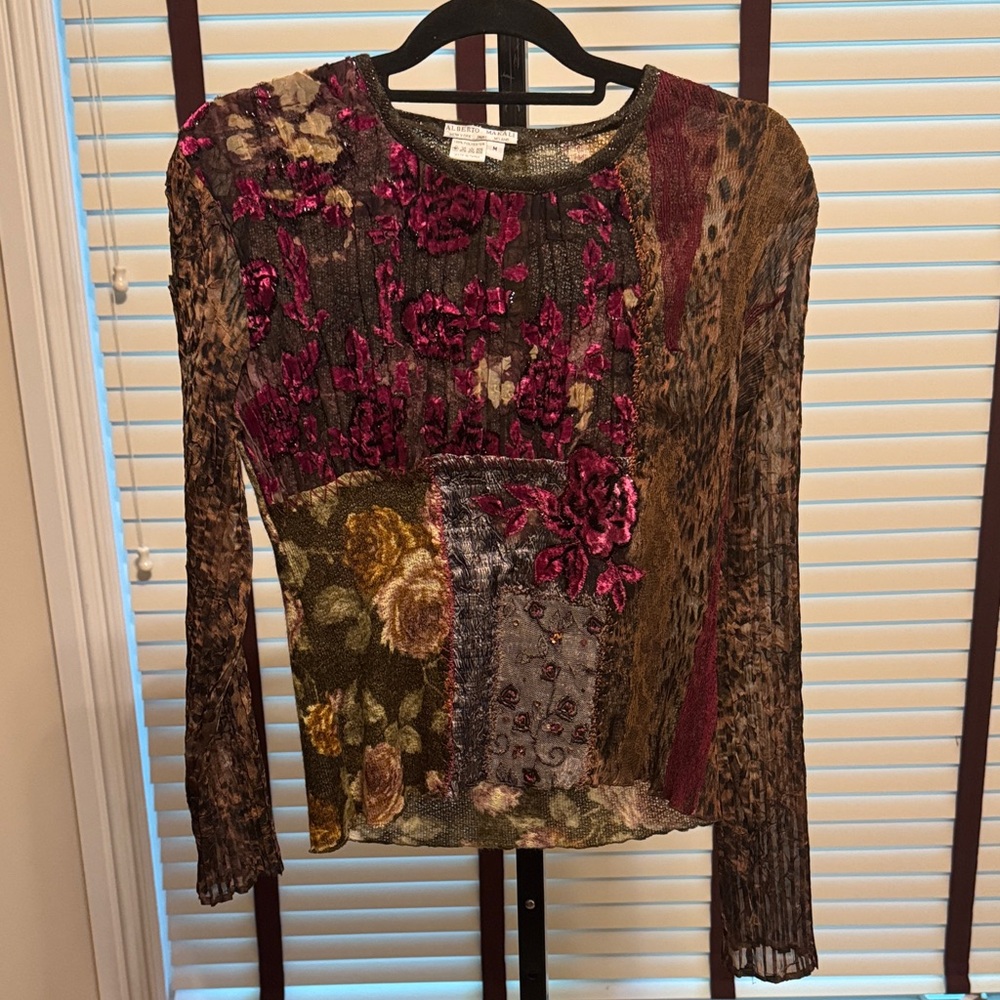 Alberto Makali Multicolor Patchwork Blouse - Size M